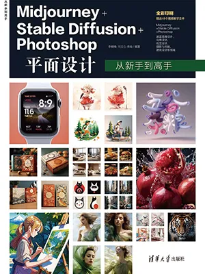 《Midjourney+StableDiffusion+Photoshop平麵設計從新手到高手》封麵